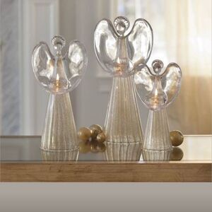Partylite Elegant Glass Peace Angel Candle Holder Large